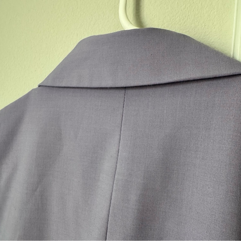 Karen Millen Wool Blend Asymmetric Sleeveless Jacket Vest Size 12 Lavender - Picture 13 of 16